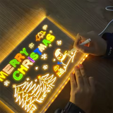 Colorful LED Writing Board Acrylic Message Board With USB Erasable Lights | 6x6 Inches