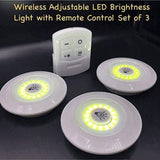 Pack of 3 LED Remote Control Lights – Tap Lights with Self Adhesive for Cabinet, Wardrobe & Kitchen
