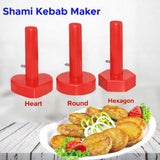 Kabab Maker Set of 3 Pcs 1 x Heart Shape - 1 x Round Shape - 1 x Hexagon