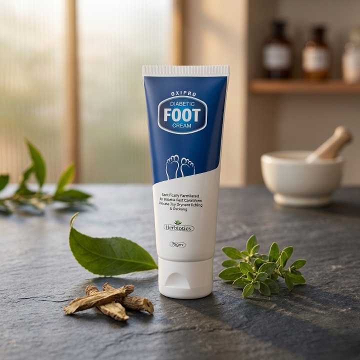 Herbiotics Oxipro Diabetic Foot Cream | Intensive Healing for Dry, Cracked & Itching Feet | Scientific Formula for Daily Foot Care | 75g