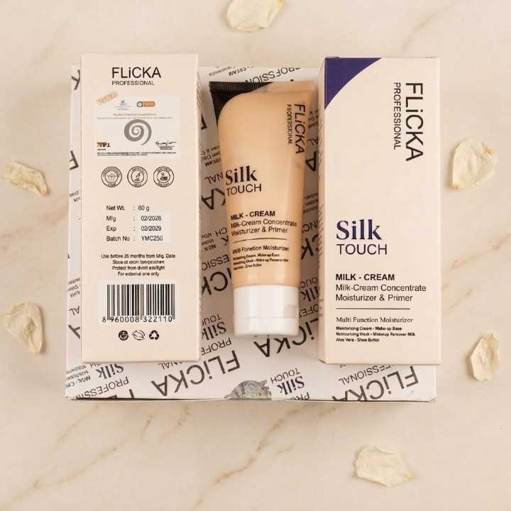 FLiCKA Silk Touch 3‑in‑1 Moisturizer & Primer | Hydrating, Lightweight, Long‑Lasting | Pore Minimizer | Sealed Pack 60gm
