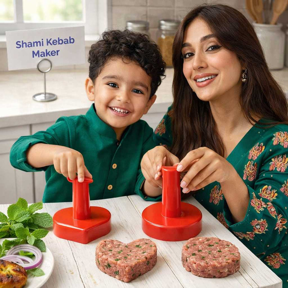 Kabab Maker Set of 3 Pcs 1 x Heart Shape - 1 x Round Shape - 1 x Hexagon