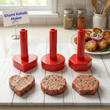Kabab Maker Set of 3 Pcs 1 x Heart Shape - 1 x Round Shape - 1 x Hexagon