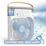 10-Inch Desktop Water Mist Fan – Portable Humidifier Air Cooler with 5-Hole Spray, 3 Speed Modes, and LED Night Light